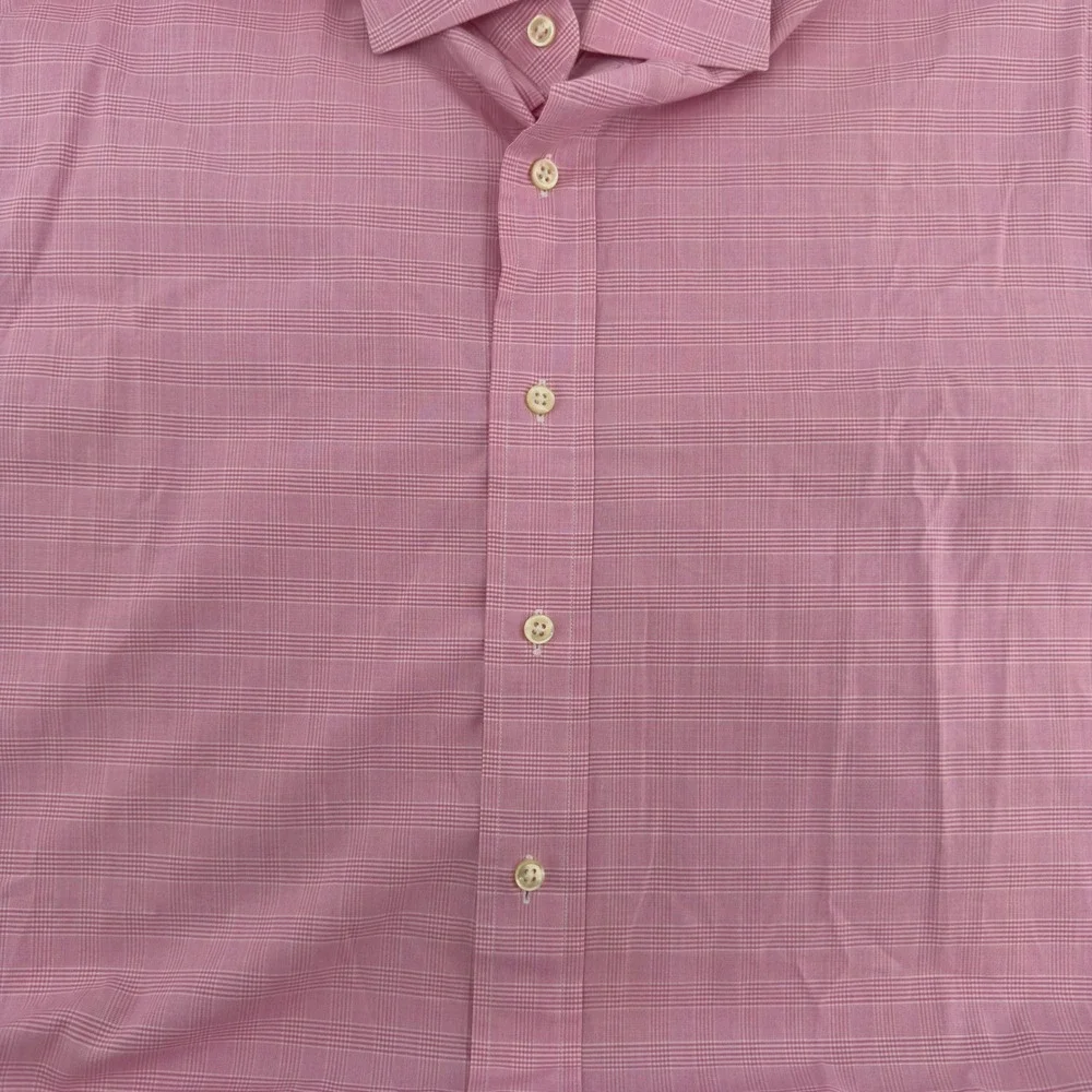 Polo Ralph Lauren Regent Custom Fit Dress Shirt Mens 17.5 34/35 Pink‎ Plaid